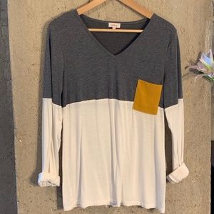 Very Soft Long Sleeve w. Suede Pocket Detail